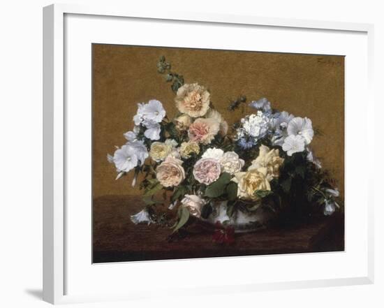 Bouquet de Roses et d'autres Fleurs, 1889-Henri Fantin-Latour-Framed Giclee Print