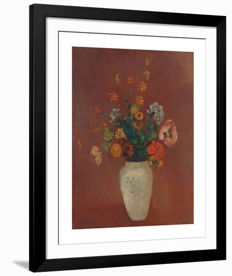 Bouquet in a Chinese Vase-Odilon Redon-Framed Premium Giclee Print