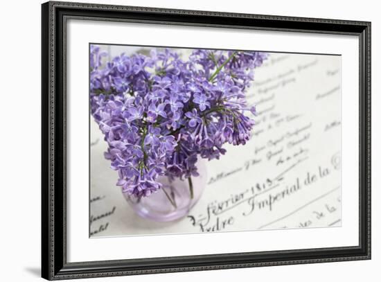 Bouquet, Lilac, Flowers, Purple, Violet, Vase, Spring-Andrea Haase-Framed Photographic Print