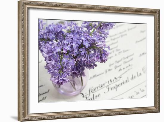 Bouquet, Lilac, Flowers, Purple, Violet, Vase, Spring-Andrea Haase-Framed Photographic Print