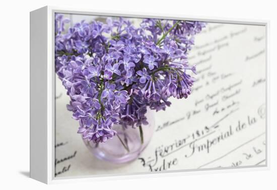 Bouquet, Lilac, Flowers, Purple, Violet, Vase, Spring-Andrea Haase-Framed Premier Image Canvas