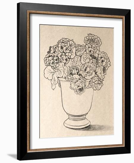 Bouquet Line Drawing-Marcus Prime-Framed Art Print