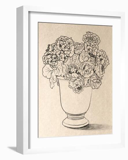 Bouquet Line Drawing-Marcus Prime-Framed Art Print