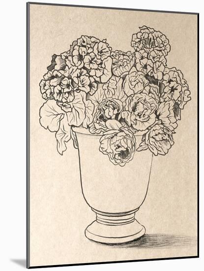 Bouquet Line Drawing-Marcus Prime-Mounted Art Print