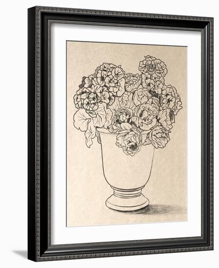 Bouquet Line Drawing-Marcus Prime-Framed Art Print