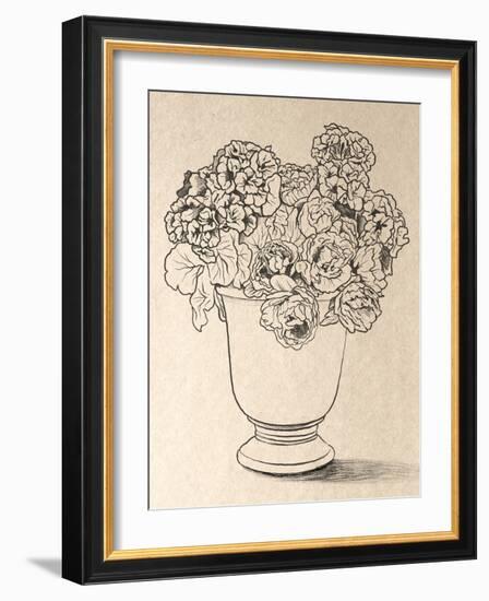 Bouquet Line Drawing-Marcus Prime-Framed Art Print