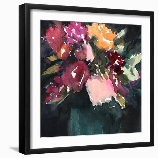 Bouquet Noir I-Annie Warren-Framed Art Print