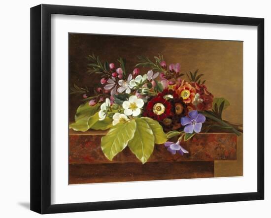 Bouquet of Apple and Cherry Blossoms, and Primula-Johan Laurentz Jensen-Framed Giclee Print