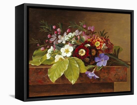 Bouquet of Apple and Cherry Blossoms, and Primula-Johan Laurentz Jensen-Framed Premier Image Canvas