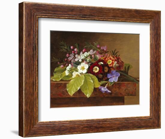 Bouquet of Apple and Cherry Blossoms, and Primula-Johan Laurentz Jensen-Framed Giclee Print