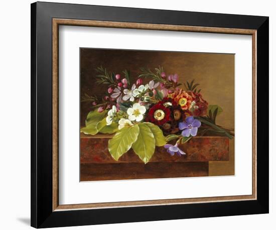 Bouquet of Apple and Cherry Blossoms, and Primula-Johan Laurentz Jensen-Framed Giclee Print