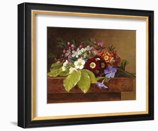 Bouquet of Apple and Cherry Blossoms, and Primula-Johan Laurentz Jensen-Framed Giclee Print