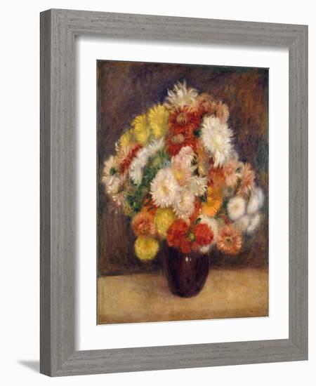 Bouquet of Chrysanthemums, 1881-Pierre-Auguste Renoir-Framed Giclee Print