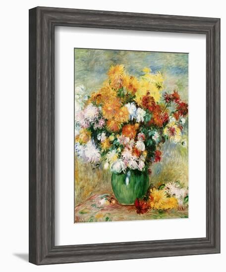 Bouquet of Chrysanthemums, circa 1884-Pierre-Auguste Renoir-Framed Premium Giclee Print