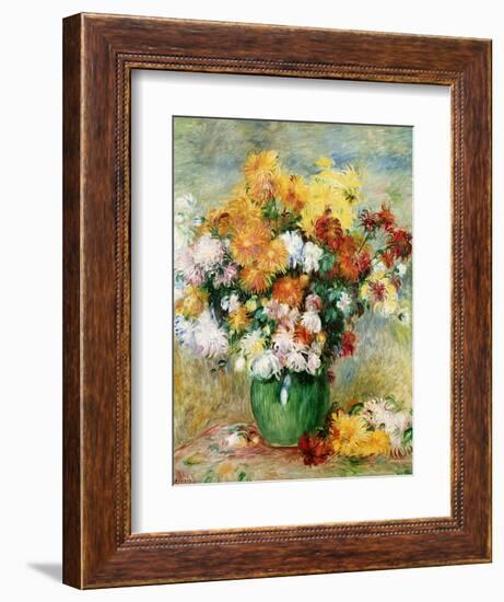 Bouquet of Chrysanthemums, circa 1884-Pierre-Auguste Renoir-Framed Premium Giclee Print