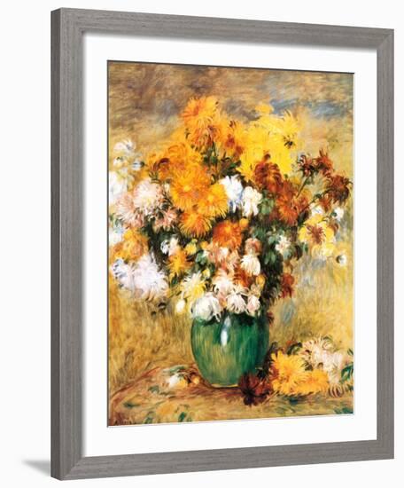 Bouquet of Chrysanthemums-Pierre-Auguste Renoir-Framed Art Print