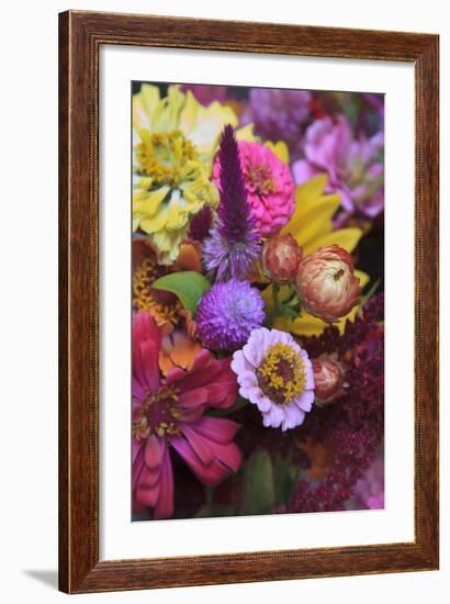 Bouquet of Colorful Flowers at a Farmers' Market, Savannah, Georgia, USA-Joanne Wells-Framed Photographic Print