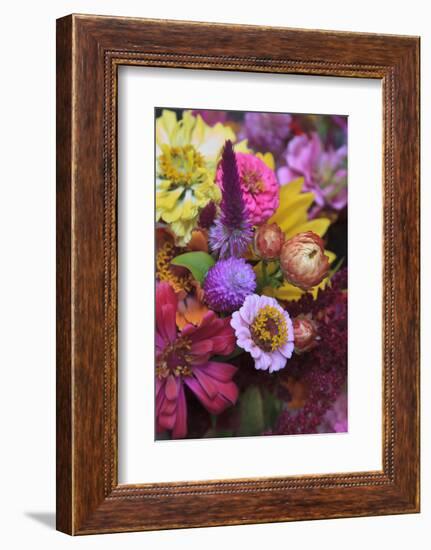 Bouquet of Colorful Flowers at a Farmers' Market, Savannah, Georgia, USA-Joanne Wells-Framed Photographic Print