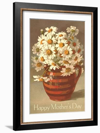 Bouquet of Daisies in Earthenware Pitcher-null-Framed Art Print
