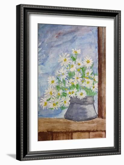 Bouquet Of Daisies-kirilstanchev-Framed Art Print