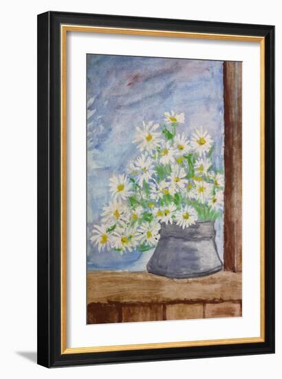 Bouquet Of Daisies-kirilstanchev-Framed Art Print