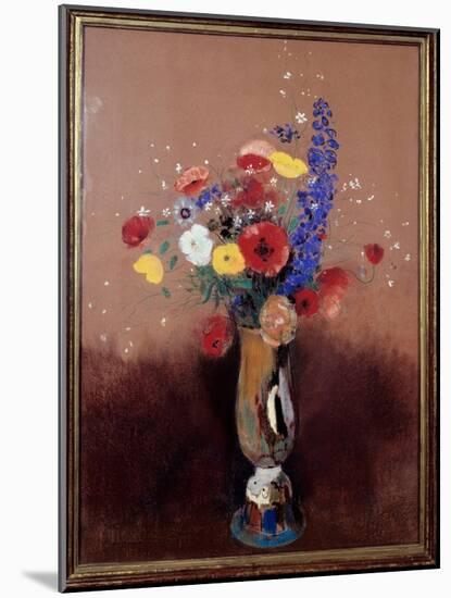 Bouquet of Flowers from the Fields. Painting by Odilon Redon (1840-1916), 1912. Pastel Painting. Di-Odilon Redon-Mounted Giclee Print