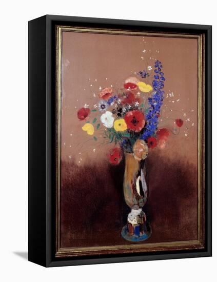 Bouquet of Flowers from the Fields. Painting by Odilon Redon (1840-1916), 1912. Pastel Painting. Di-Odilon Redon-Framed Premier Image Canvas