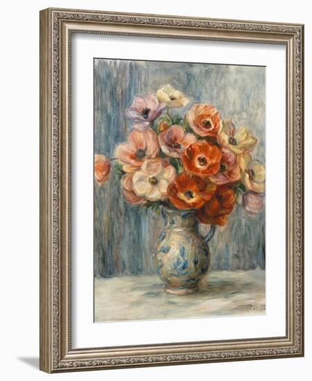 Bouquet of Flowers in a Ceramic Vase-Pierre-Auguste Renoir-Framed Giclee Print