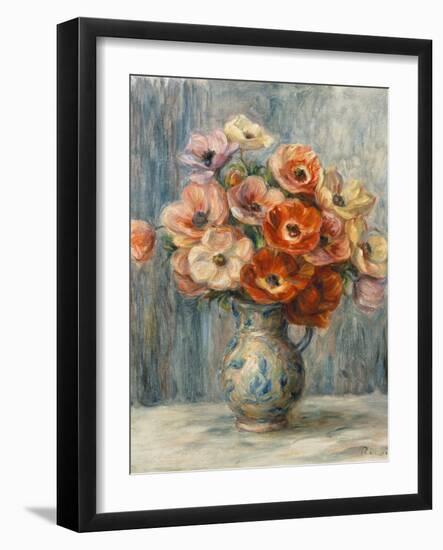 Bouquet of Flowers in a Ceramic Vase-Pierre-Auguste Renoir-Framed Giclee Print