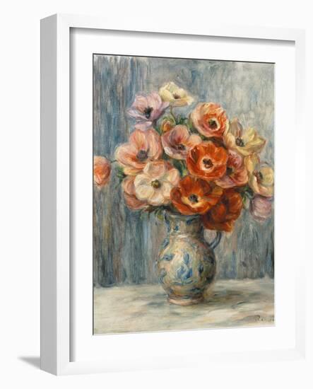 Bouquet of Flowers in a Ceramic Vase-Pierre-Auguste Renoir-Framed Giclee Print