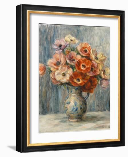 Bouquet of Flowers in a Ceramic Vase-Pierre-Auguste Renoir-Framed Giclee Print