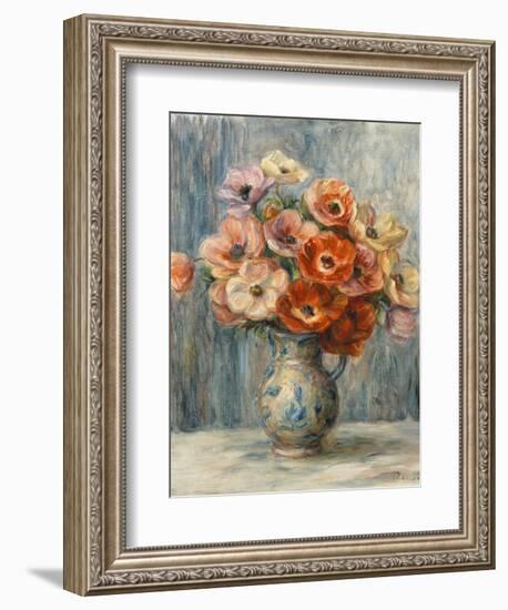 Bouquet of Flowers in a Ceramic Vase-Pierre-Auguste Renoir-Framed Giclee Print
