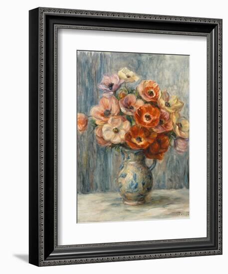 Bouquet of Flowers in a Ceramic Vase-Pierre-Auguste Renoir-Framed Giclee Print