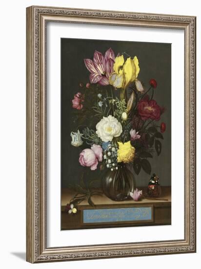 Bouquet of Flowers in a Glass Vase, 1621-Ambrosius Bosschaert-Framed Giclee Print