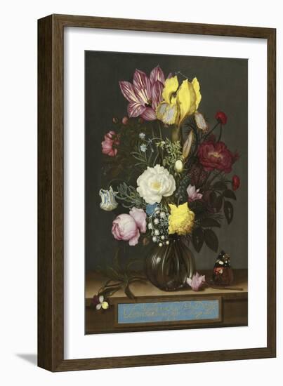 Bouquet of Flowers in a Glass Vase, 1621-Ambrosius Bosschaert-Framed Giclee Print