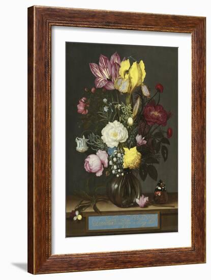 Bouquet of Flowers in a Glass Vase, 1621-Ambrosius Bosschaert-Framed Giclee Print