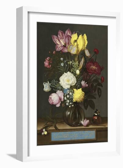 Bouquet of Flowers in a Glass Vase, 1621-Ambrosius Bosschaert-Framed Giclee Print