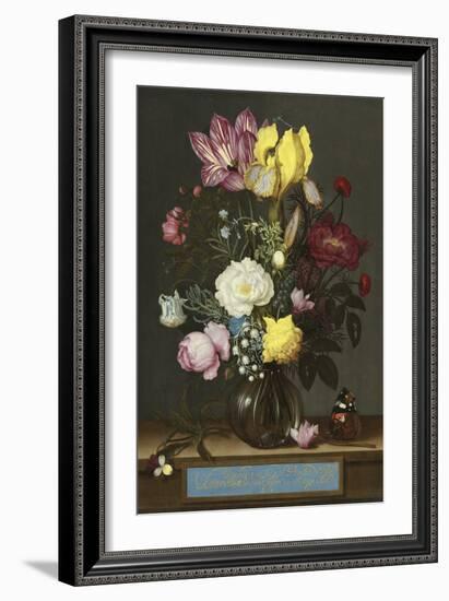 Bouquet of Flowers in a Glass Vase, 1621-Ambrosius Bosschaert-Framed Giclee Print