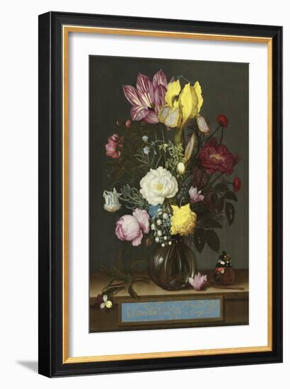 Bouquet of Flowers in a Glass Vase, 1621-Ambrosius Bosschaert-Framed Giclee Print