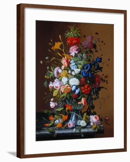 Bouquet of Flowers in a Glass Vase-George Cochran Lambdin-Framed Giclee Print