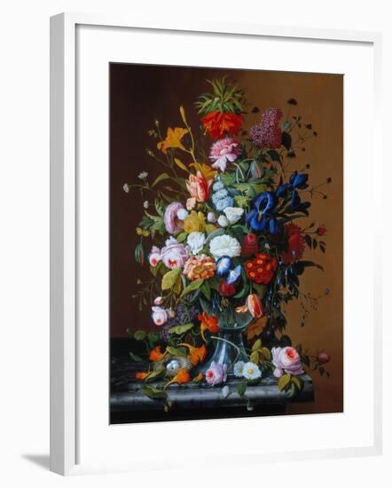 Bouquet of Flowers in a Glass Vase-George Cochran Lambdin-Framed Giclee Print