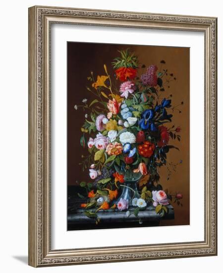 Bouquet of Flowers in a Glass Vase-George Cochran Lambdin-Framed Giclee Print