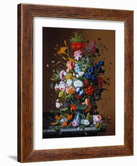 Bouquet of Flowers in a Glass Vase-George Cochran Lambdin-Framed Giclee Print