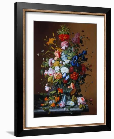 Bouquet of Flowers in a Glass Vase-George Cochran Lambdin-Framed Giclee Print