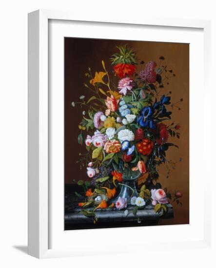 Bouquet of Flowers in a Glass Vase-George Cochran Lambdin-Framed Giclee Print