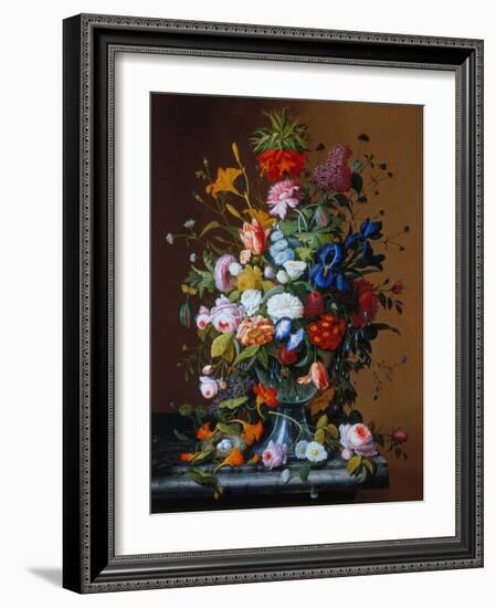 Bouquet of Flowers in a Glass Vase-George Cochran Lambdin-Framed Giclee Print