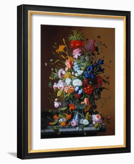 Bouquet of Flowers in a Glass Vase-George Cochran Lambdin-Framed Giclee Print