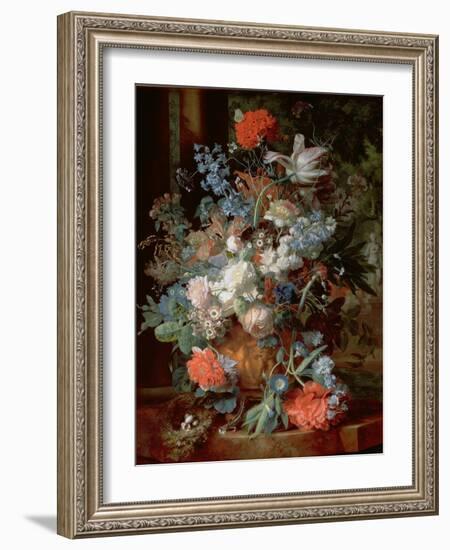 Bouquet of Flowers in a Landscape-Jan van Huysum-Framed Giclee Print