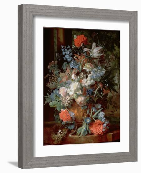 Bouquet of Flowers in a Landscape-Jan van Huysum-Framed Giclee Print