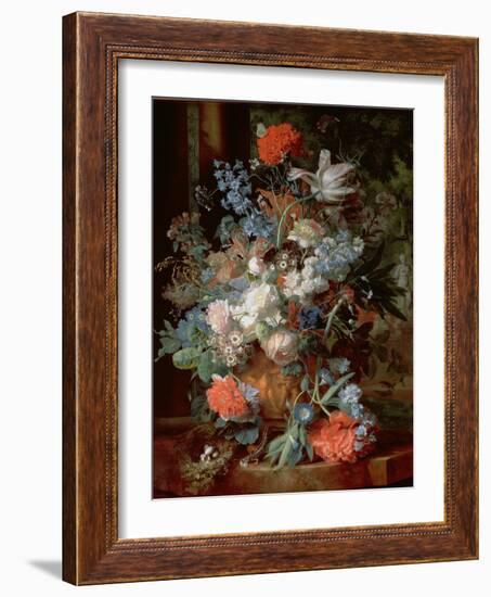 Bouquet of Flowers in a Landscape-Jan van Huysum-Framed Giclee Print